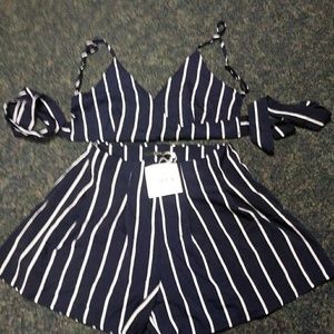 Navy shorts and halter set